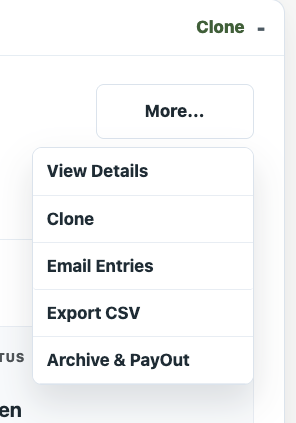 More menu expanded on a Show Manager dashboard show card