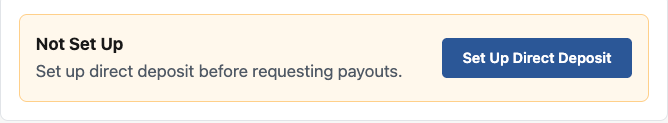 Set Up Direct Deposit button in Billing and Payments
